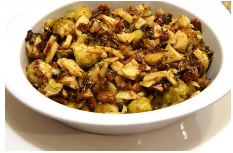 Roasted Brussels Sprouts & Apple Salad with Walnuts